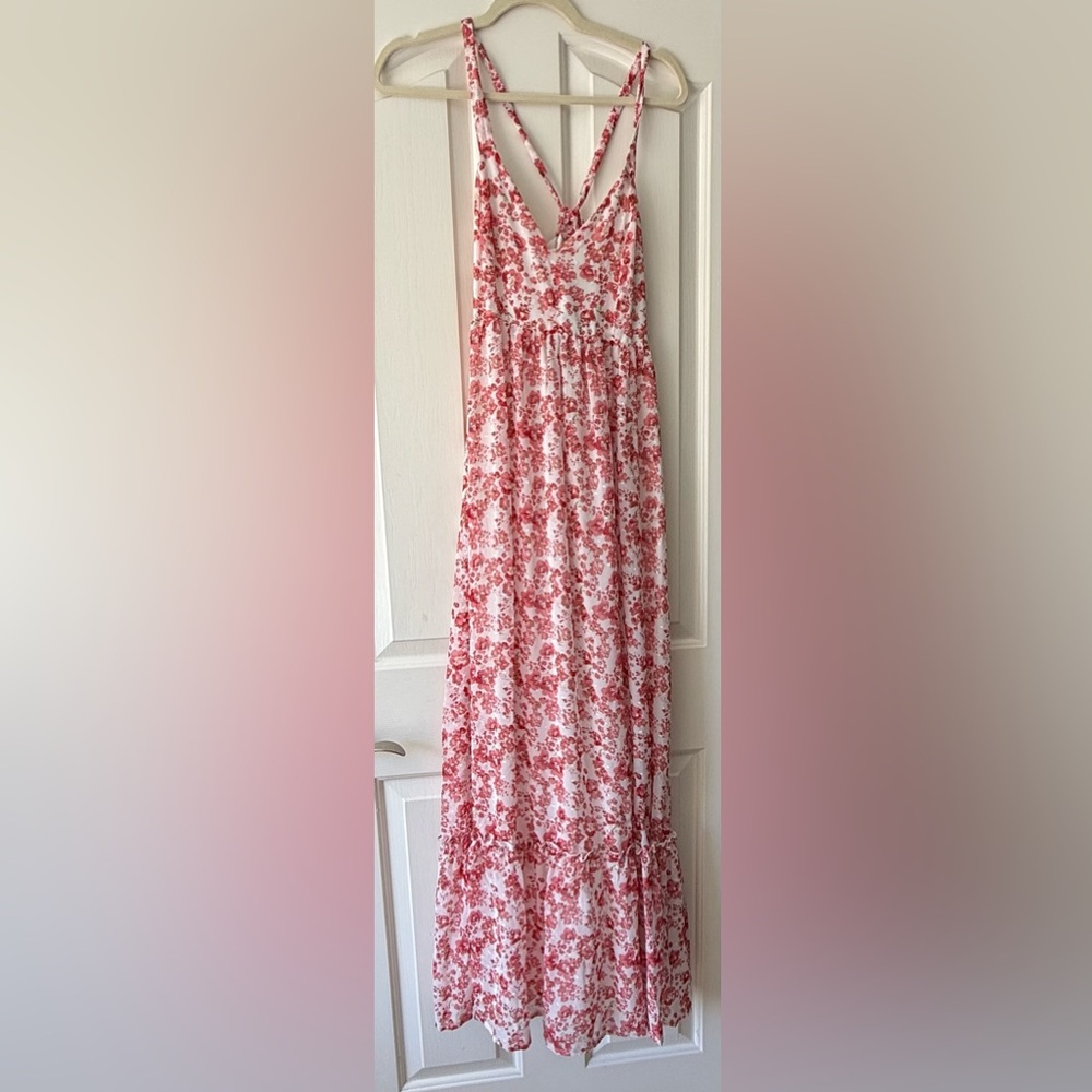 Lulu's Red Floral Maxi Dress
